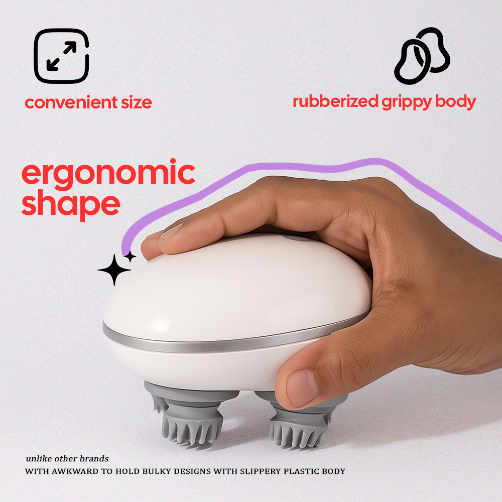 Hair Density and Growth-Stimulating Red Light Therapy Scalp Massager | 6 Months Warranty