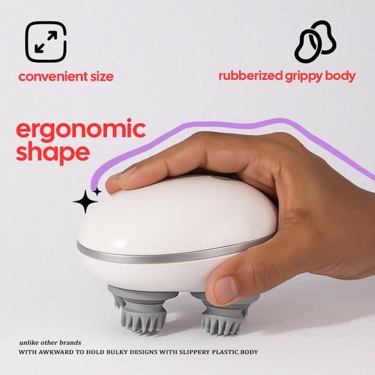 Hair Density and Growth-Stimulating Red Light Therapy Scalp Massager | 6 Months Warranty