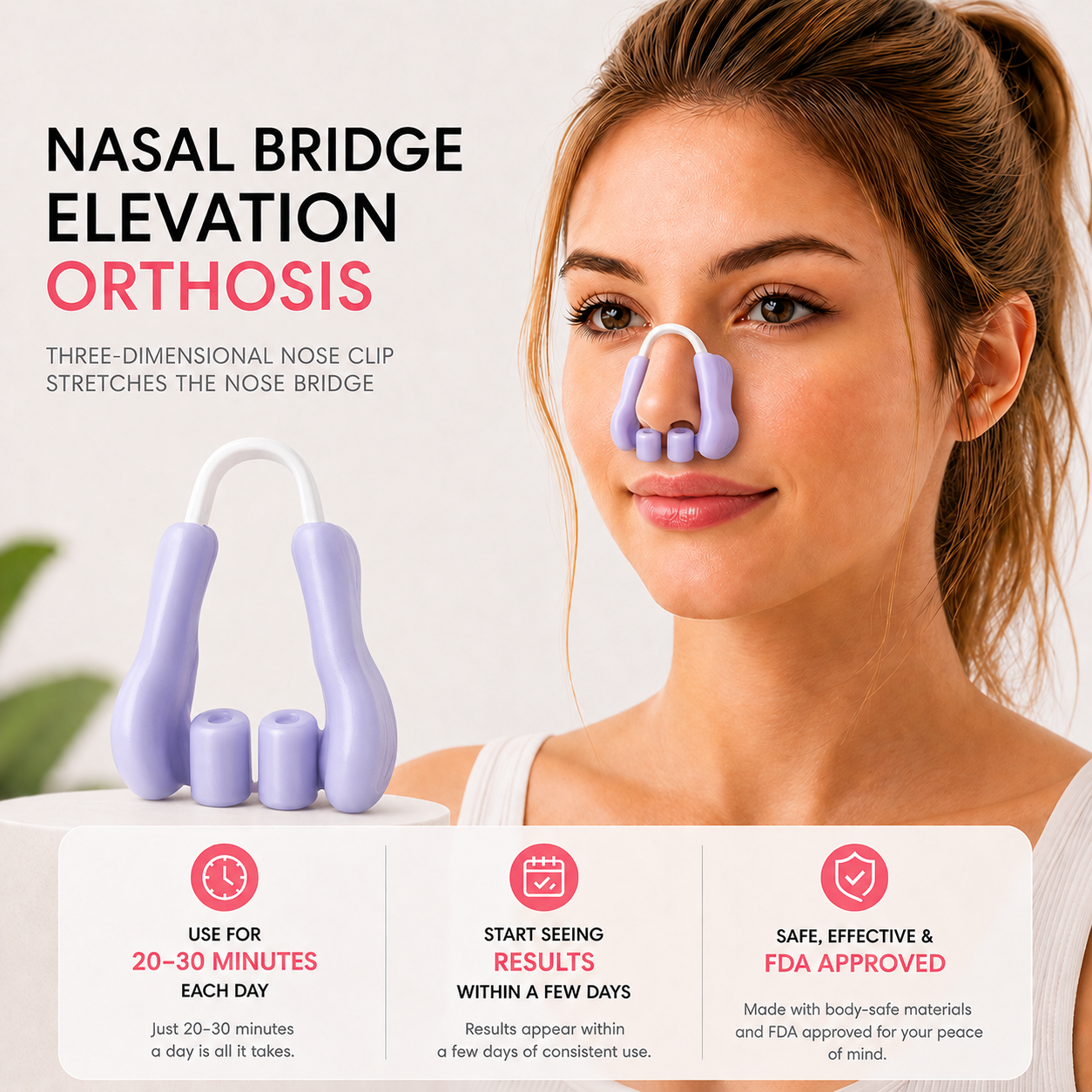 Blinqo Nose Clip – Non-Invasive Nose Shaping & Nasal Bridge Lifting Tool