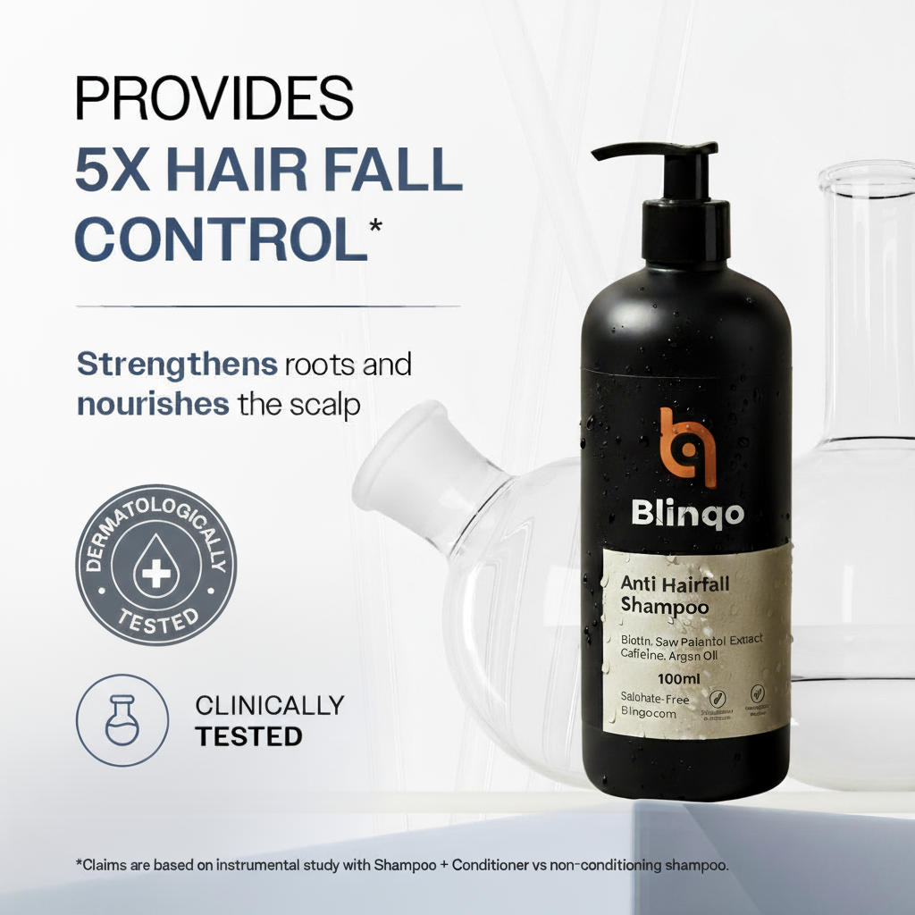 Blinqo Hair Detox Anti Hairfall Shampoo (100ml) – Clinically Tested, Sulphate Free