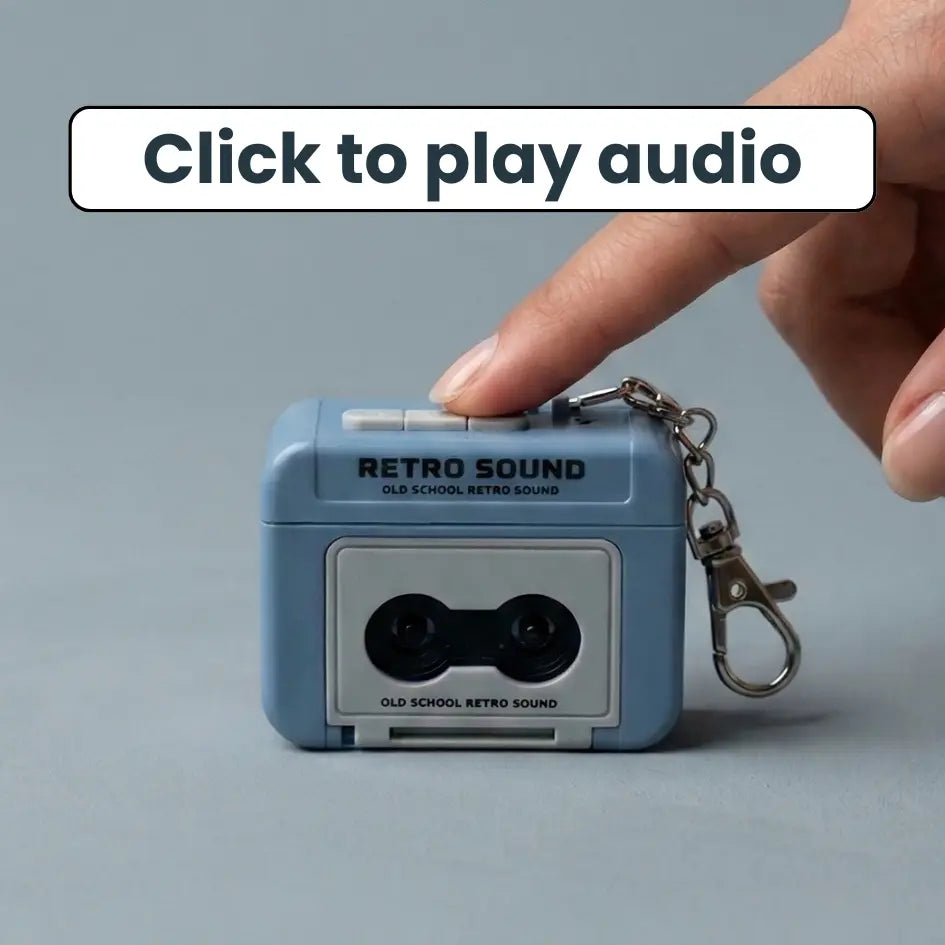 Blinqo Retro Cassette Voice Recorder Keychain