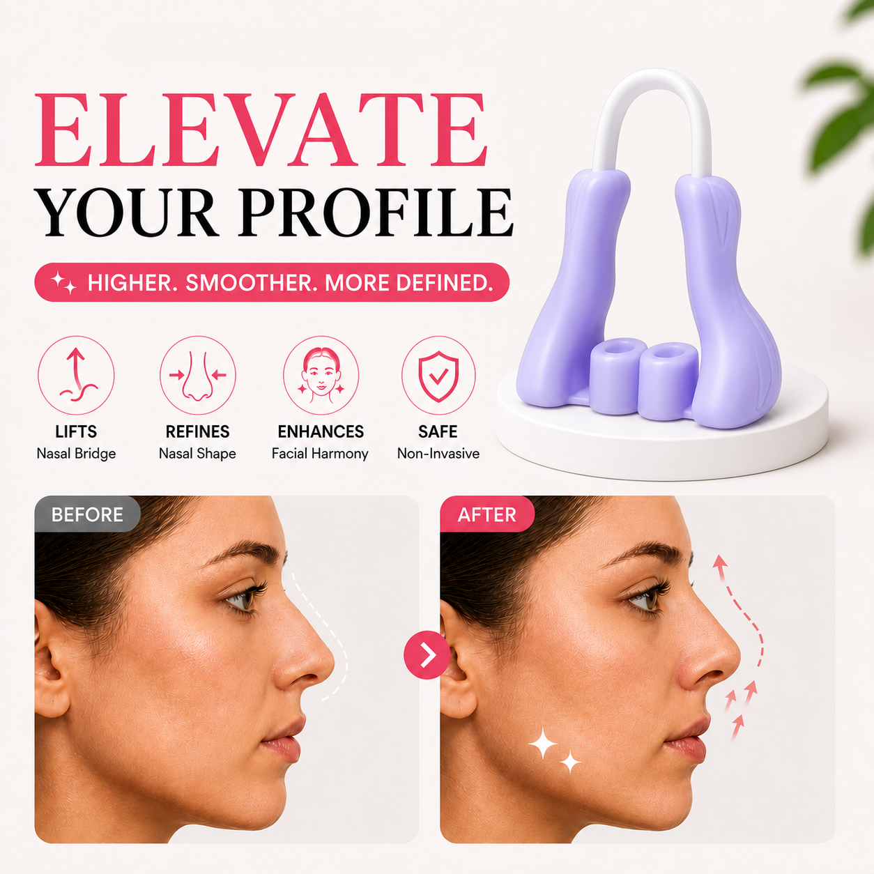 Blinqo Nose Clip – Non-Invasive Nose Shaping & Nasal Bridge Lifting Tool