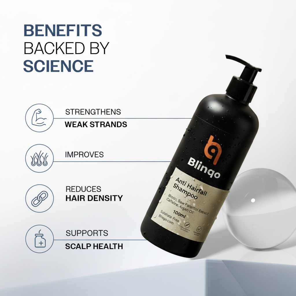 Blinqo Hair Detox Anti Hairfall Shampoo (100ml) – Clinically Tested, Sulphate Free