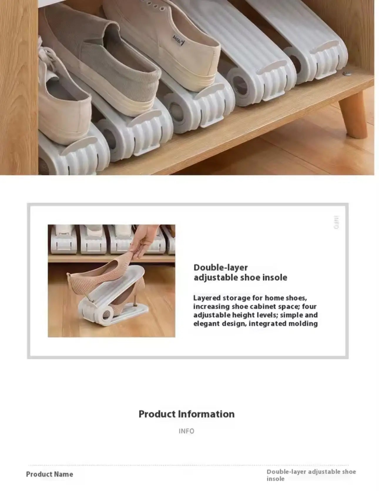 Blinqo Double-Layer Adjustable Shoe Organizer