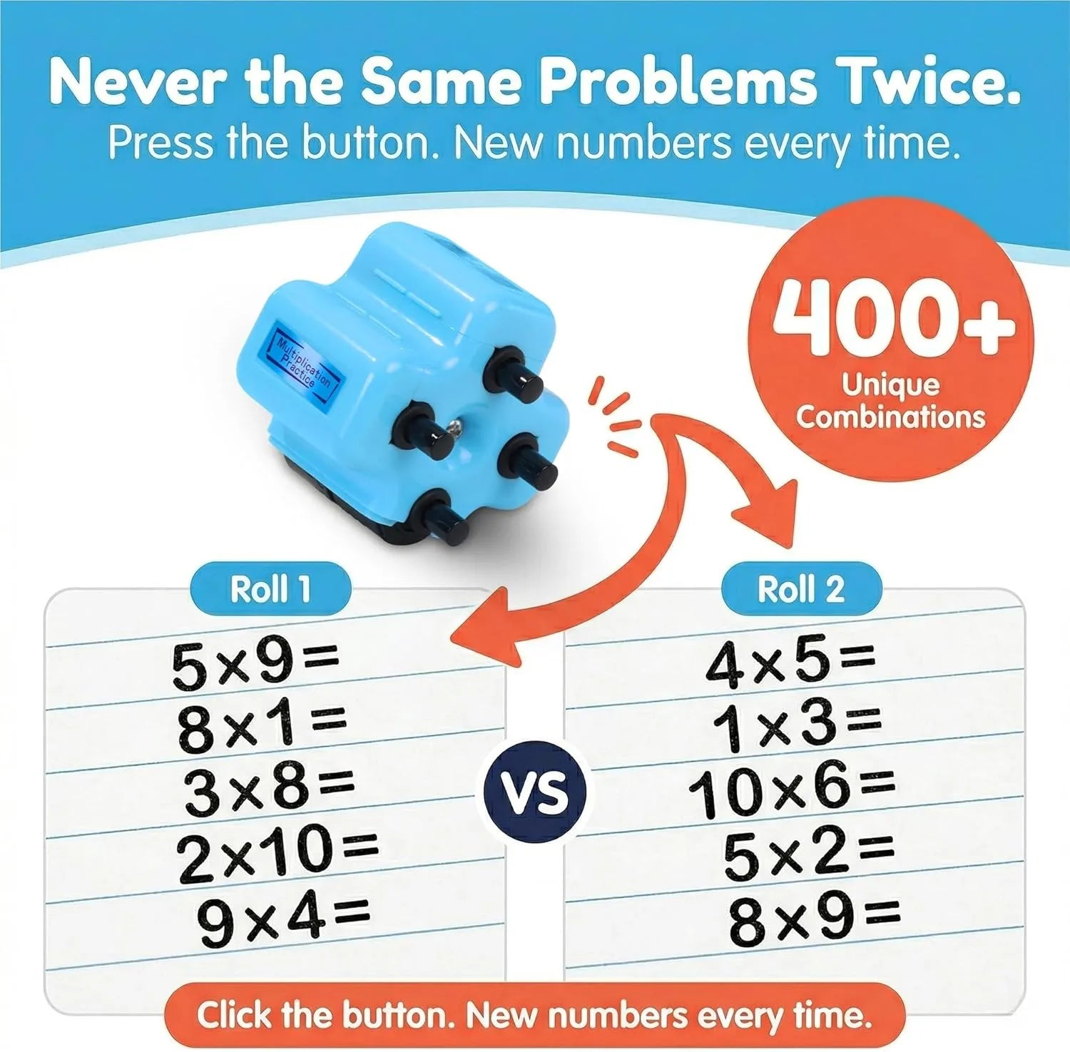 Math Exercise Sum 4 in 1 Assignment Roller Stamp