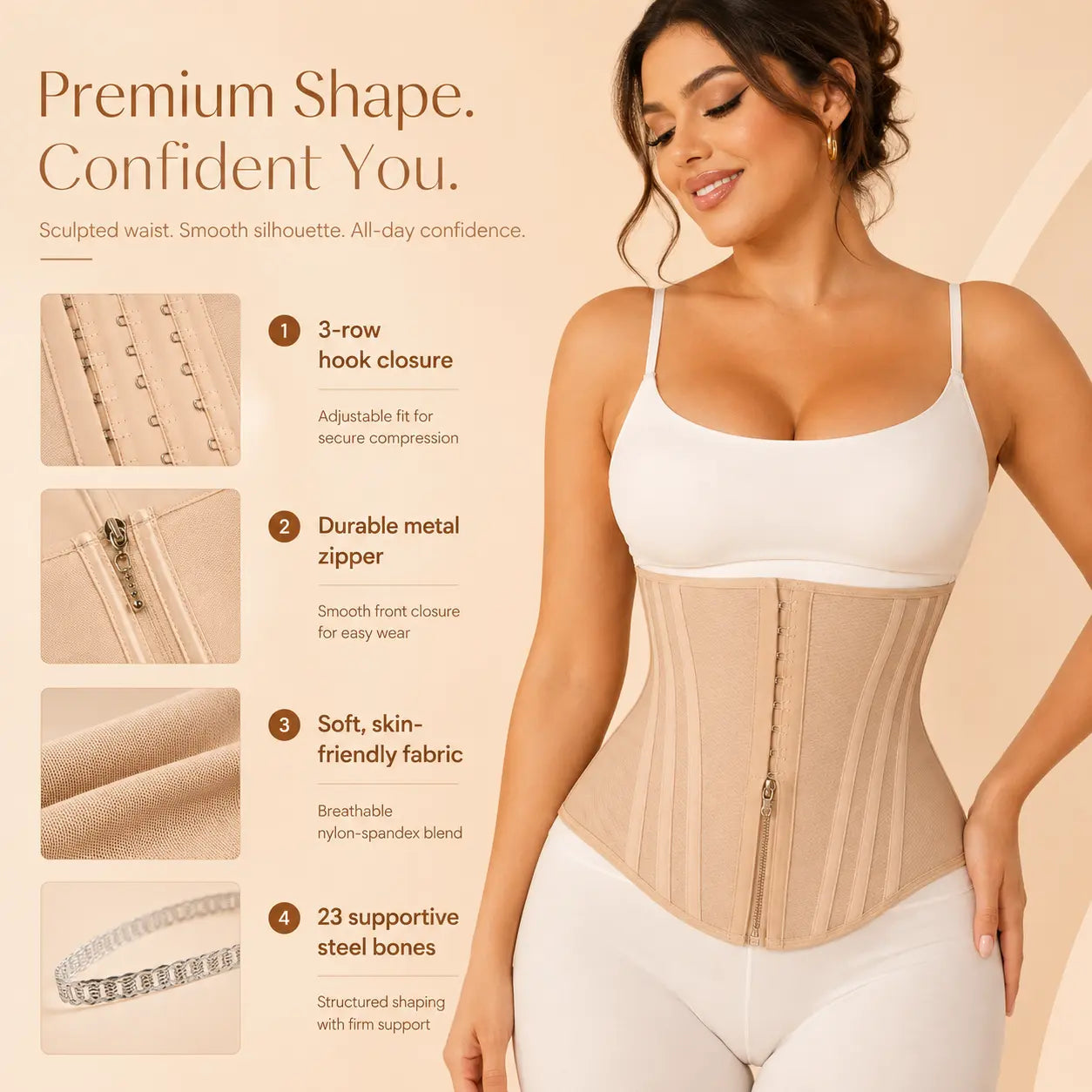 High Compression Curved Boned Waist Trainer