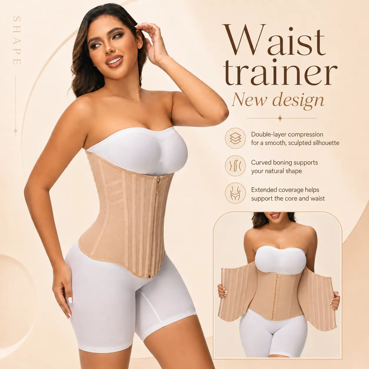 High Compression Curved Boned Waist Trainer