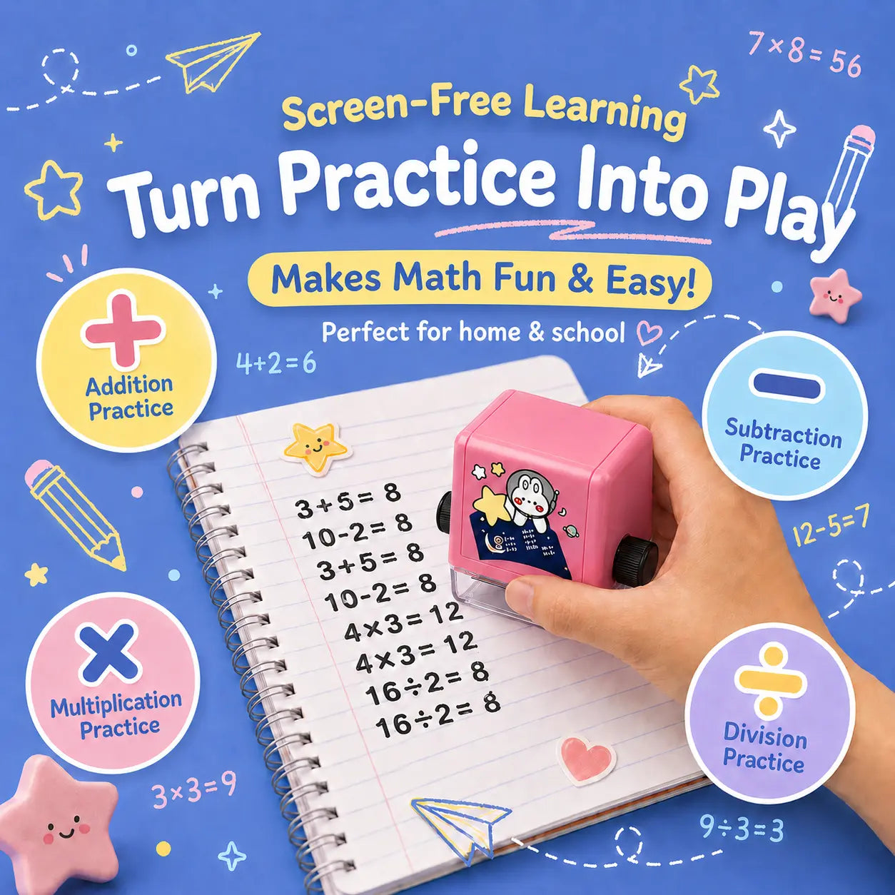 Math Roller Stamp for Kids – Fun & Easy Math Practice Tool