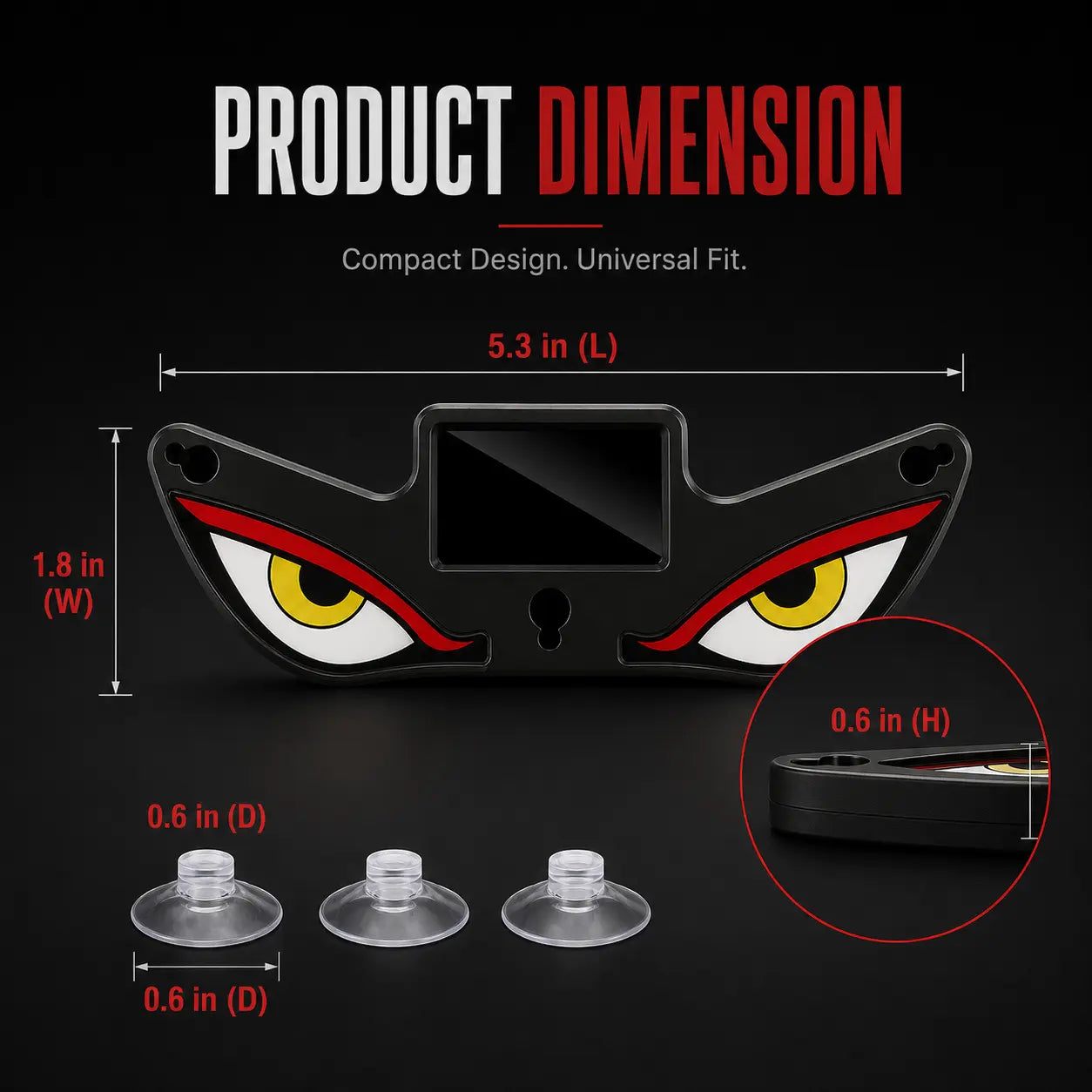 Devil Eye Solar LED Car Light – Vibration Activated & Type-C Rechargeable