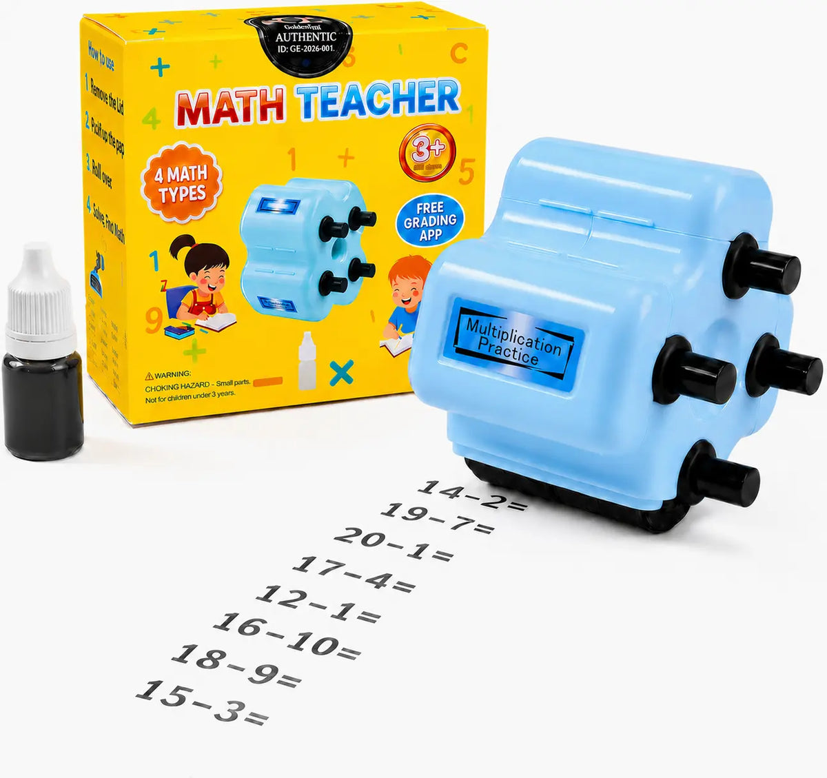 Math Exercise Sum 4 in 1 Assignment Roller Stamp