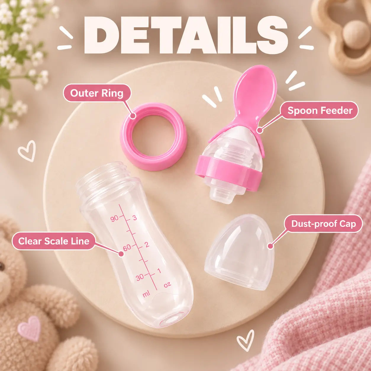 Silicone Spoon Feeder for Babies – Squeeze Feeding Bottle with Soft Spoon