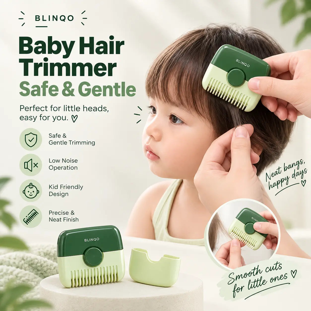Blinqo Hair Trimming Comb – Easy At-Home Hair Cutting & Grooming Tool for Kids & Women