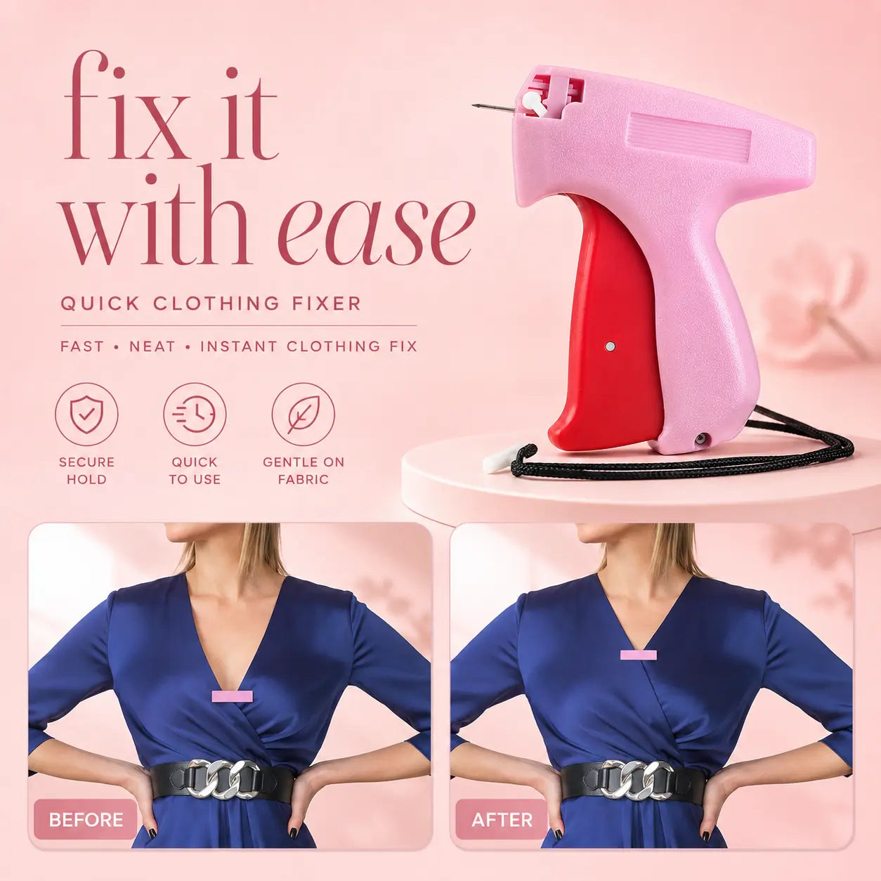 Clothing Tagging Gun Kit – Quick Clothing Fix & Labeling Tool with 5 Needles + 1000 Fasteners