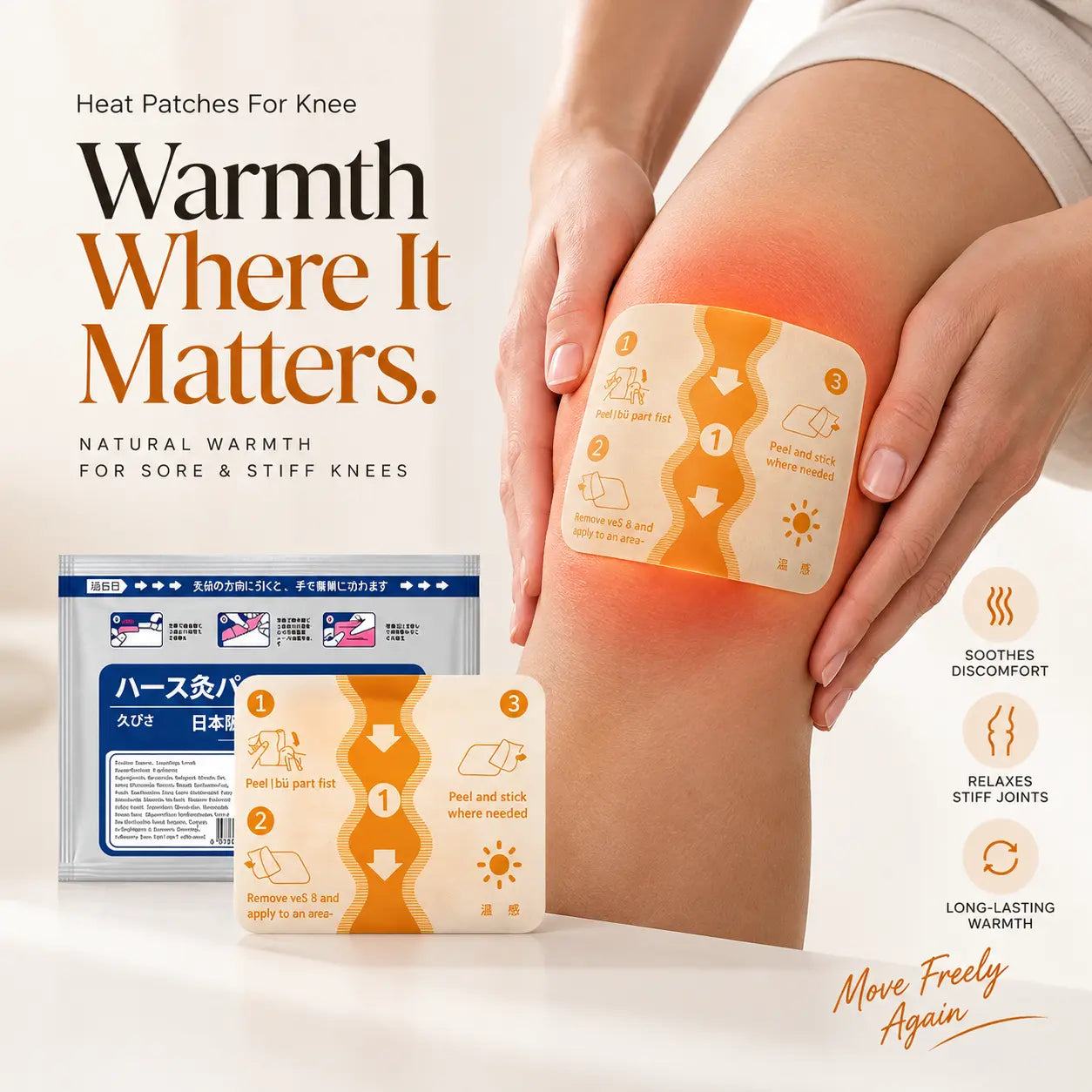 Heat Patches for Knee – Soothing Warmth & Joint Comfort (Pack Of 7)