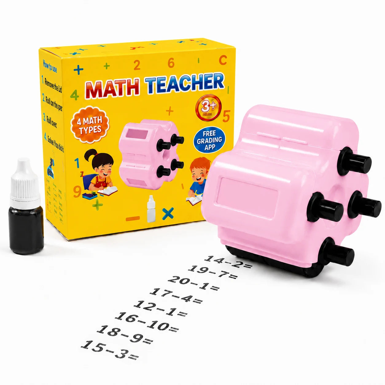 Math Exercise Sum 4 in 1 Assignment Roller Stamp