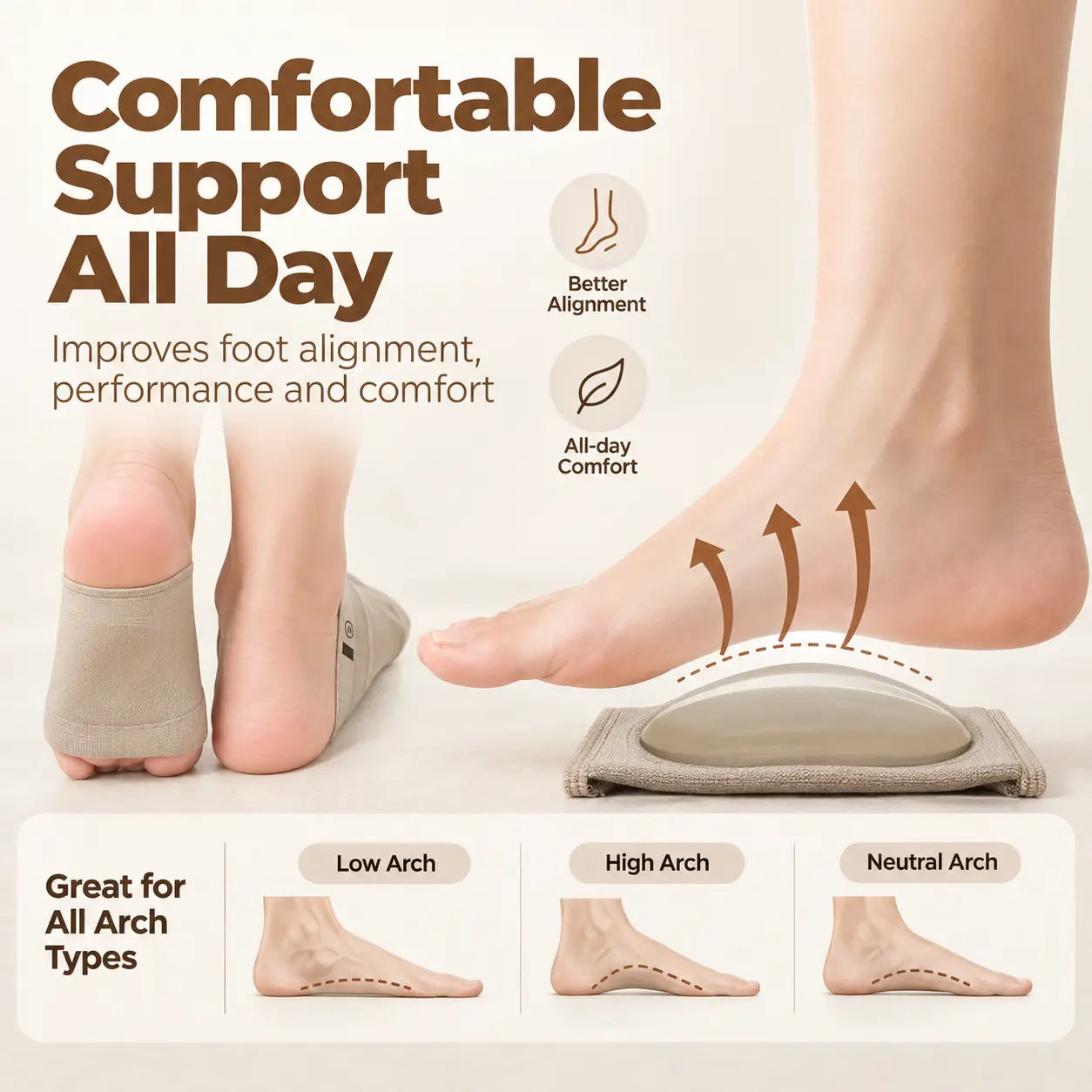 Gel Arch Support Band – Cushioned Foot Support for Heels, Walking & Long Standing