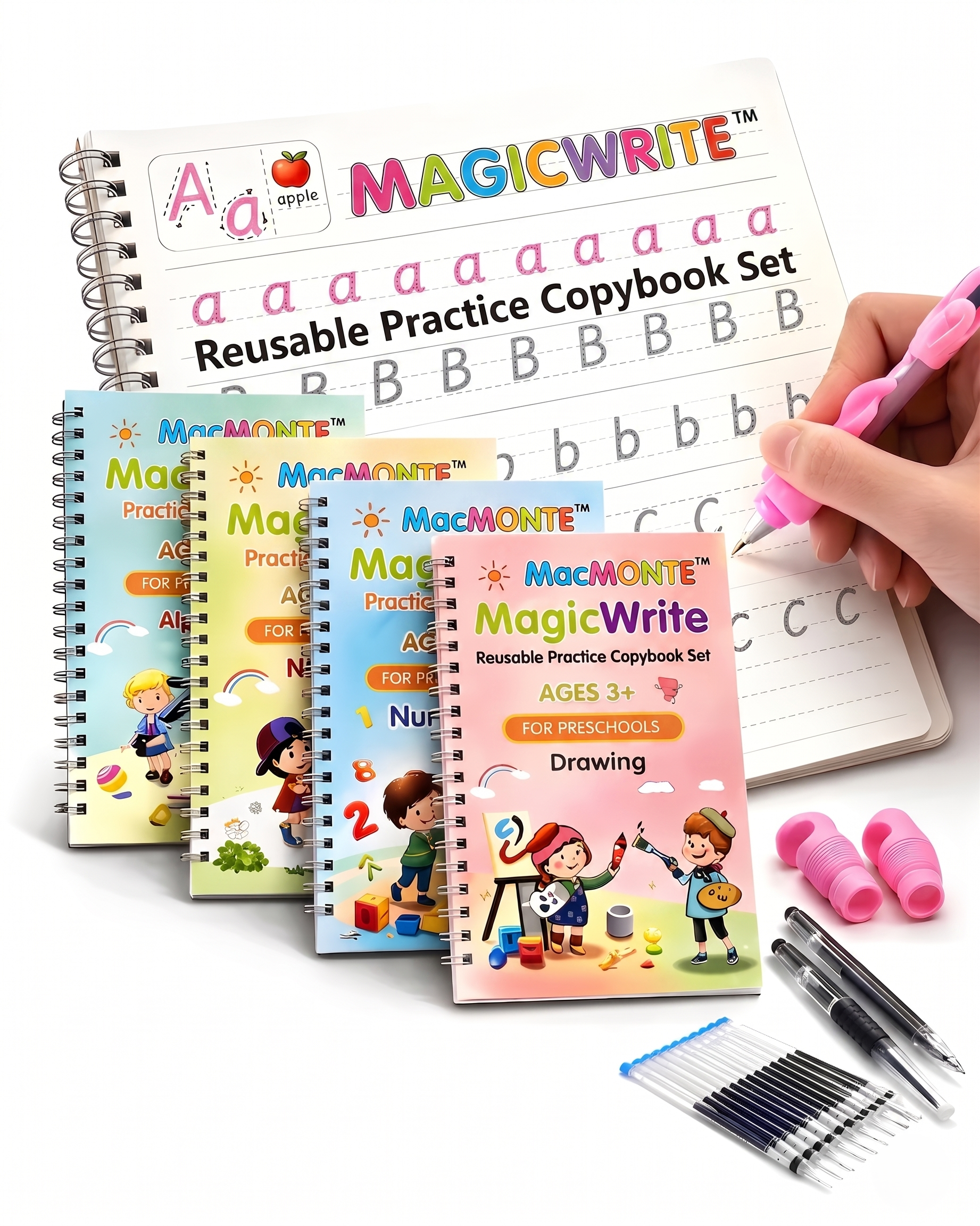 MacMonte™ MagicWrite Reusable Practice Copybook Set