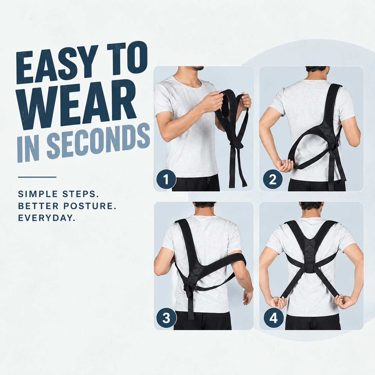 Adjustable Posture Corrector Brace for Men & Women | Back & Shoulder Support Belt