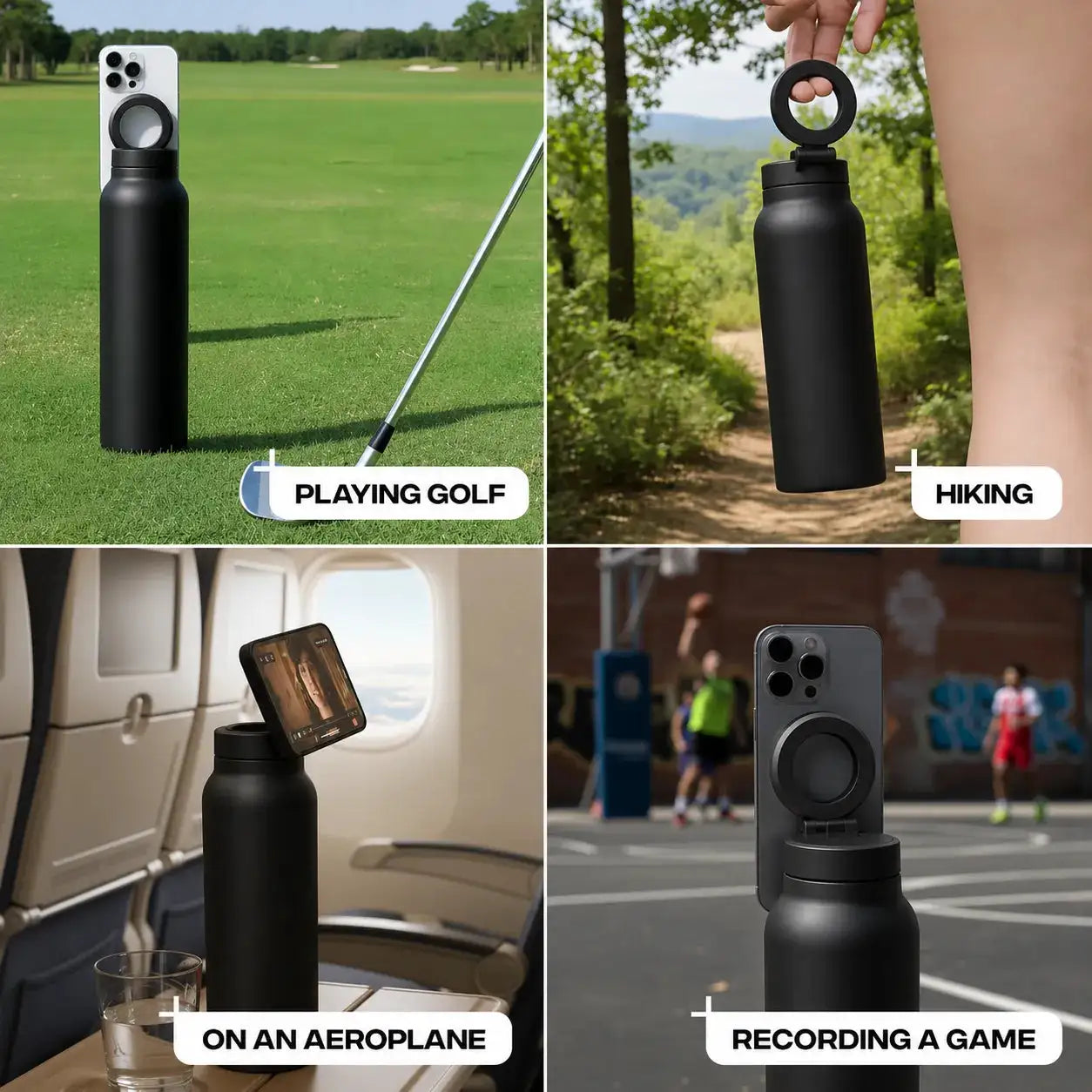 Blinqo Magnetic Phone Holder Water Bottle – 800ml Leakproof Insulated Bottle with MagSafe-Style Mount
