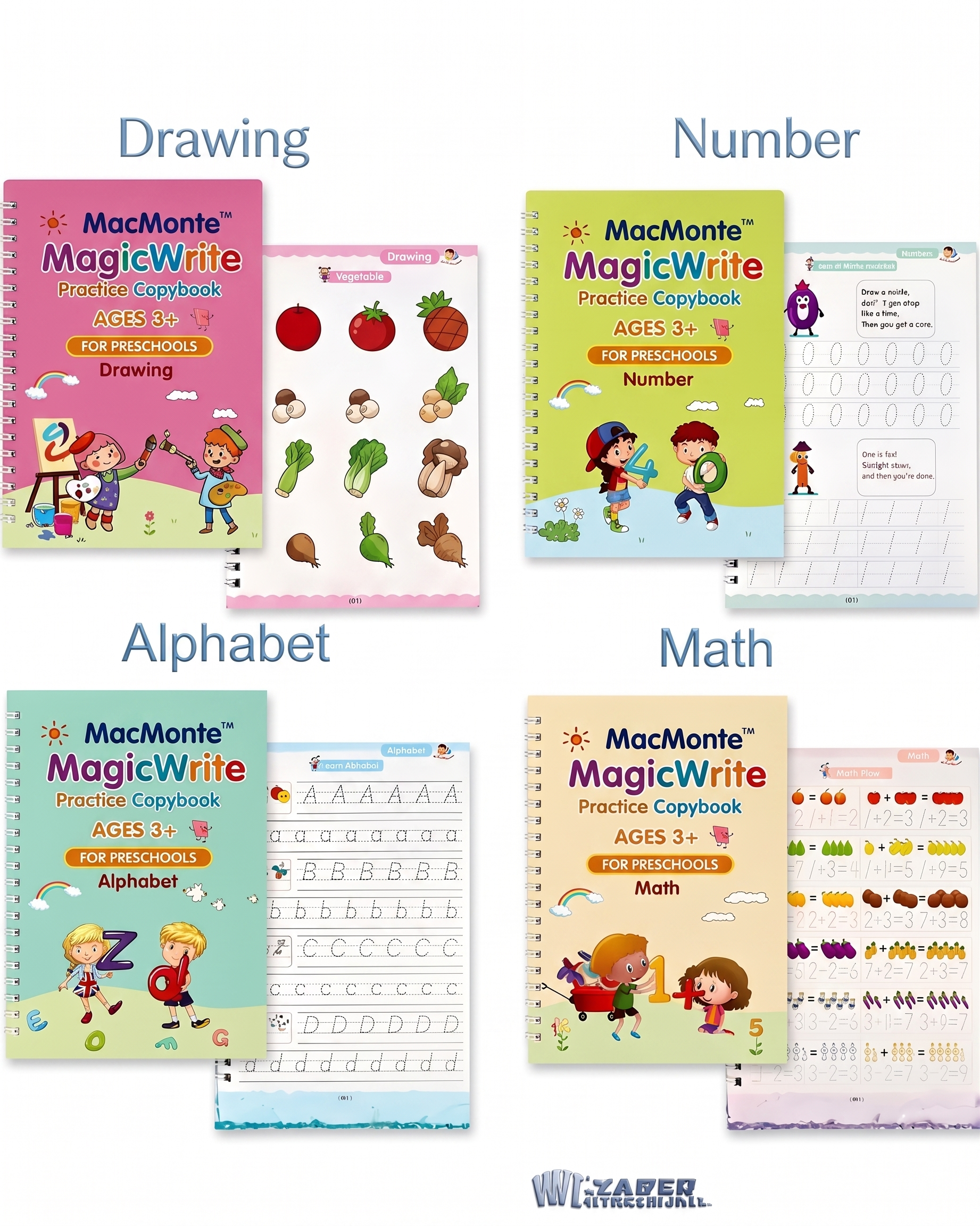 MacMonte™ MagicWrite Reusable Practice Copybook Set