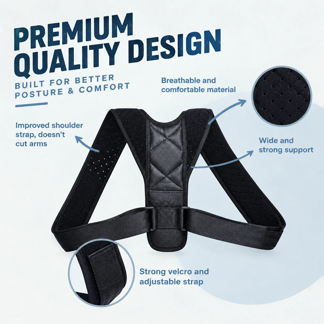 Adjustable Posture Corrector Brace for Men & Women | Back & Shoulder Support Belt