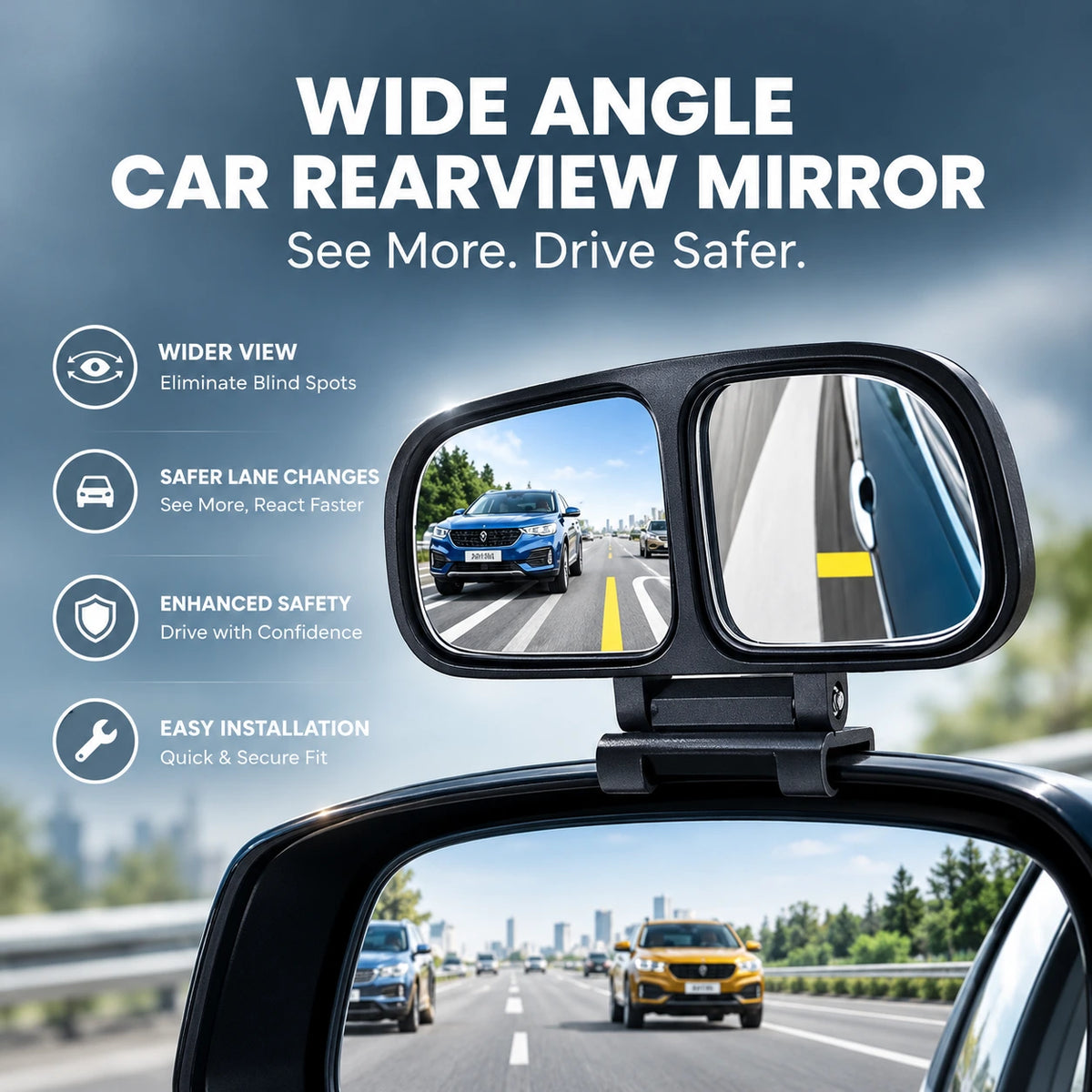 Blinqo Dual-View Blind Spot Parking Mirror