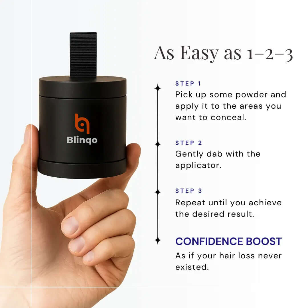 Blinqo Hair Filler Powder: Instant Volume, Thicker Hair, Natural Look