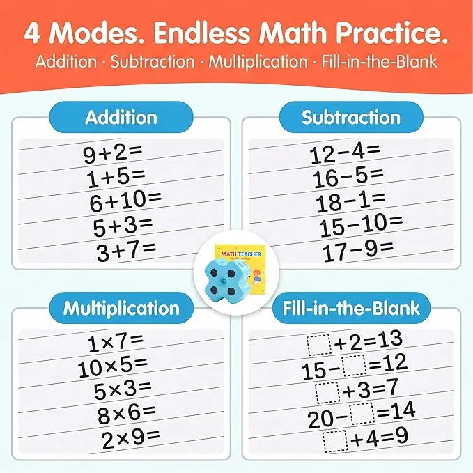 Math Exercise Sum 4 in 1 Assignment Roller Stamp