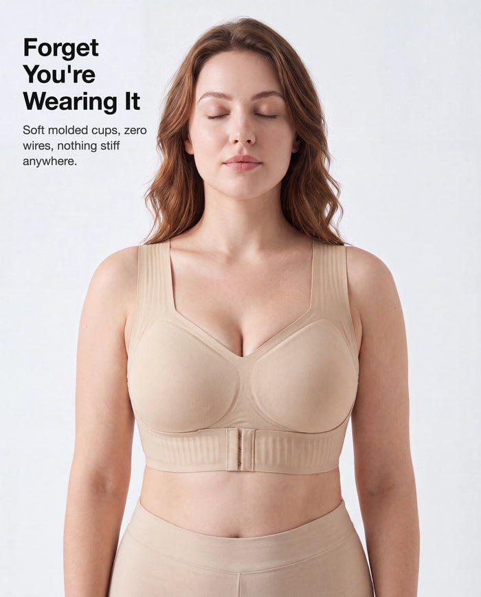 Posture Corrector Bra for Women – Wire-Free Front Closure Support Bra