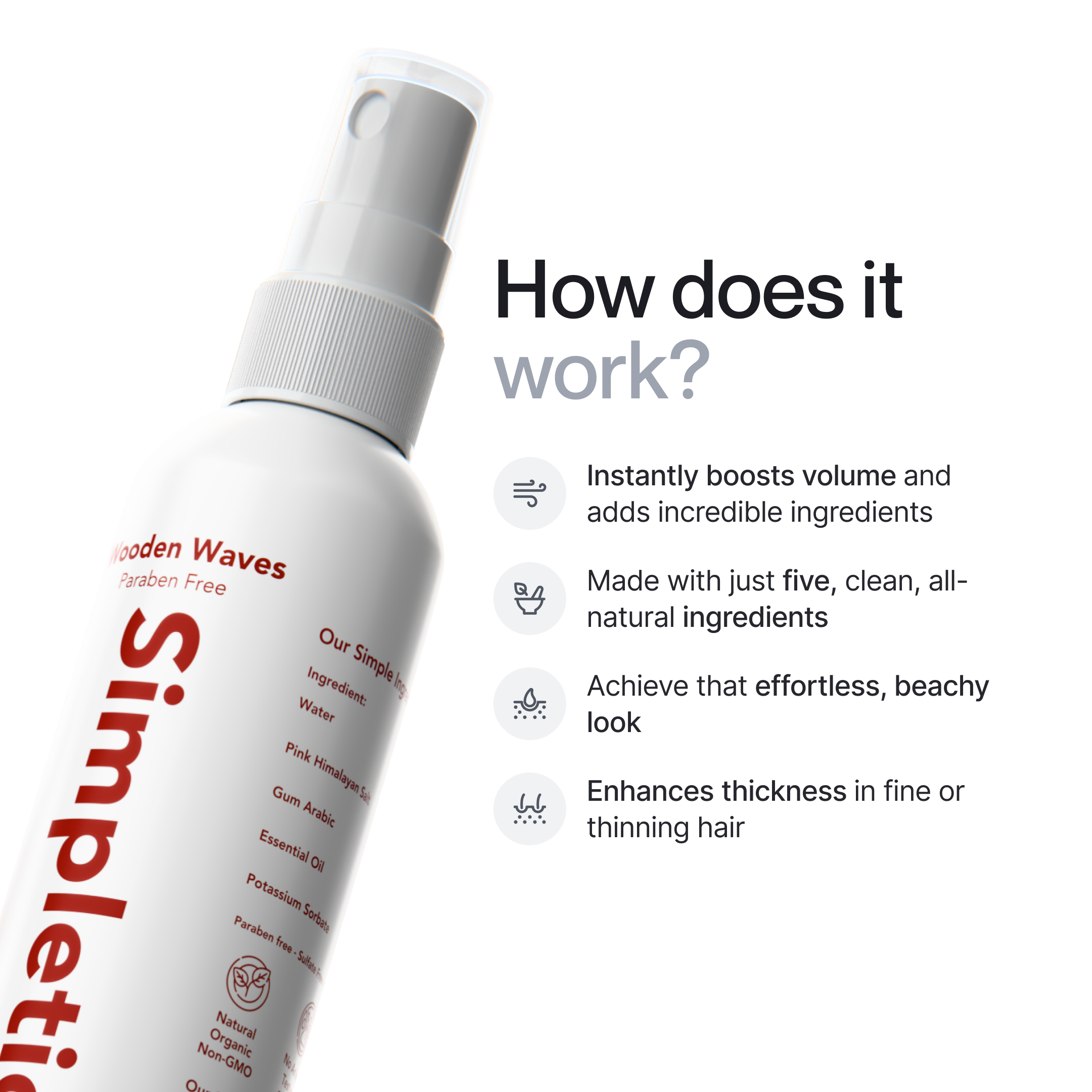 Blinqo Simpletics Himalayan Sea Salt Styling Spray for Hair