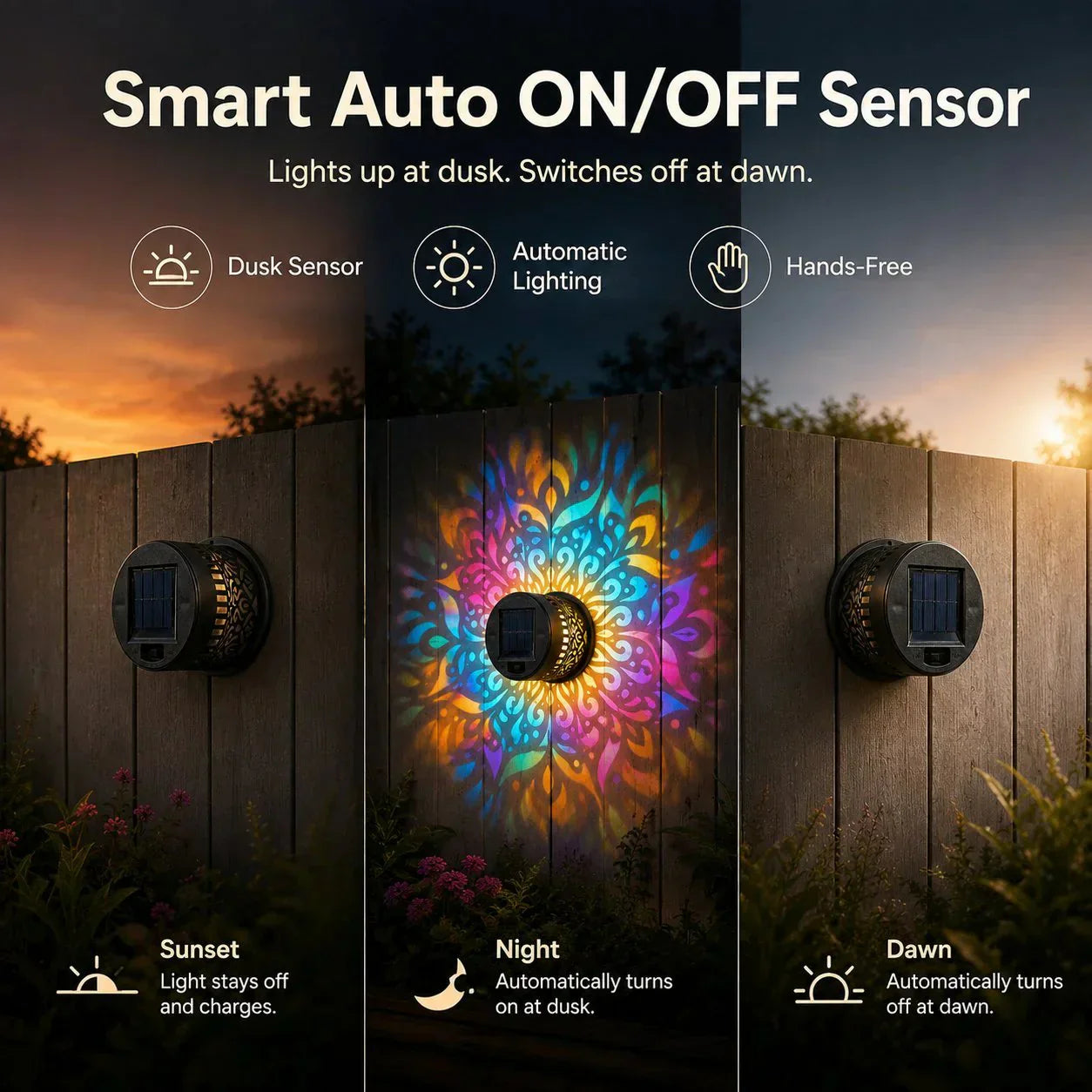 Blinqo Solar Mandala Wall Light Projector